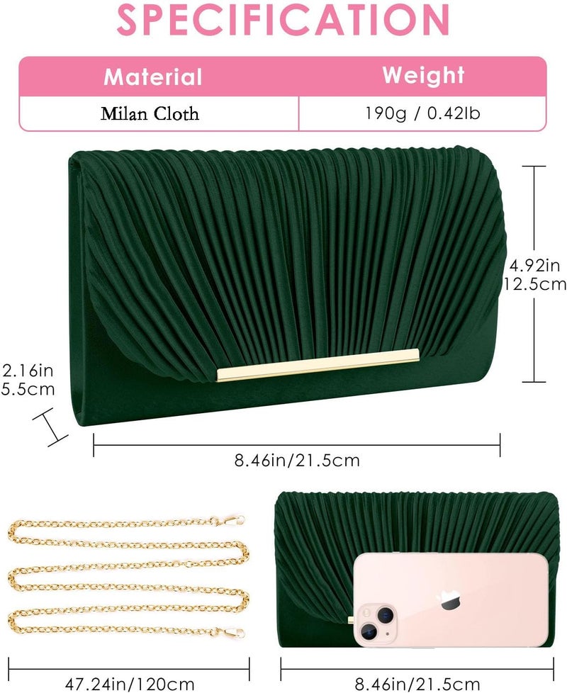 TINDTOP Clutch Purses for Women Evening Handbags for Formal Wedding Party Cocktail Prom Crossbody Shoulder Envelope Bag - Image 2